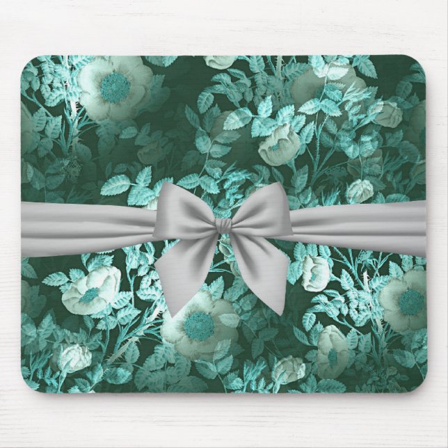 Emerald Lace White Bow Mousepad (Vorne)