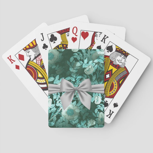 Emerald Lace White Bow Spielkarten (Rückseite)