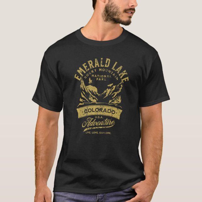 Emerald Lake Rocky Mountain Nationalpark Distanz T-Shirt (Vorderseite)
