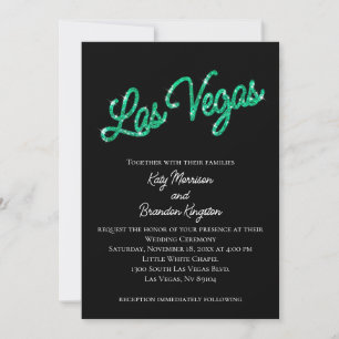 Emerald Las Vegas Glitzern Einladung zur Hochzeit