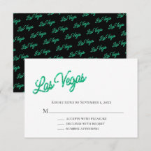 Emerald Las Vegas Glitzern Wedding RSVP