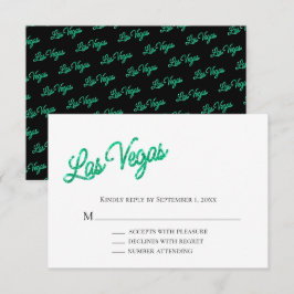 Emerald Las Vegas Glitzern Wedding RSVP Einladung