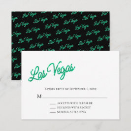 Emerald Las Vegas Glitzern Wedding RSVP Einladung