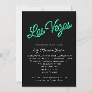 Emerald Las Vegas Sparkles Post Faire-part de mari