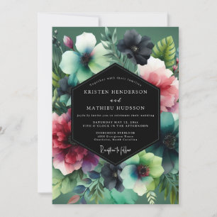Emerald Leuchtende Flora Hochzeit Einladung