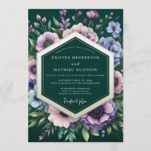 Emerald Malerische Posy-Hochzeit Einladung