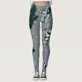 "Emerald Marble Flow" Leggings