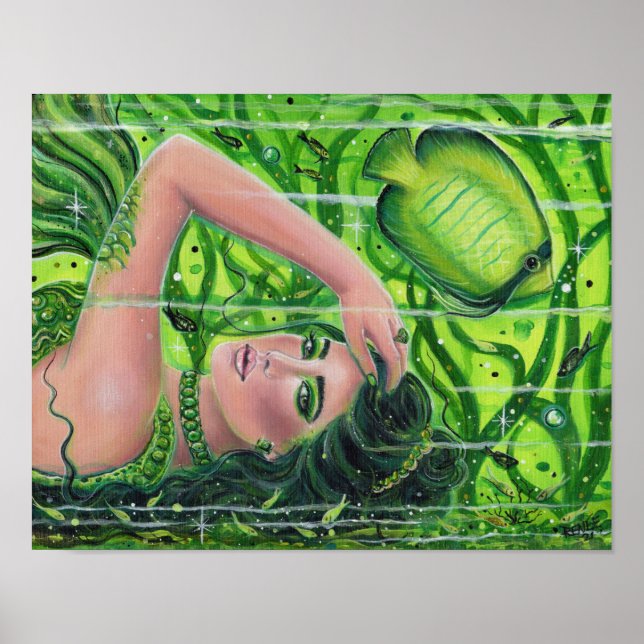 Emerald Mermaid Art von Renee L. Lavoie Poster (Vorne)