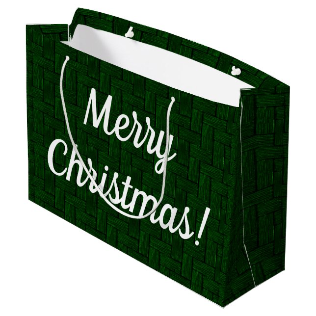 Emerald Merry Weihnachtsgeschenktasche Große Geschenktüte (Rückseite Schrägansicht)