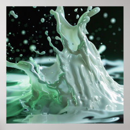 Emerald Milk Splash Art Poster