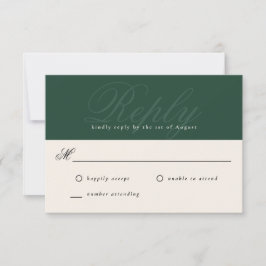Emerald Modern Elegant Minimal Monogram UAWG RSVP Karte