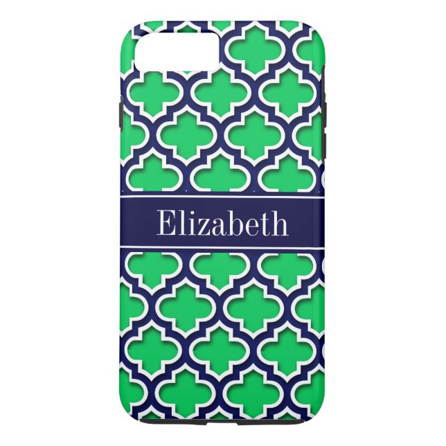 Emerald Navy Marokkanisch #5DS Navy Name Monogram Case-Mate iPhone Hülle (Rückseite)