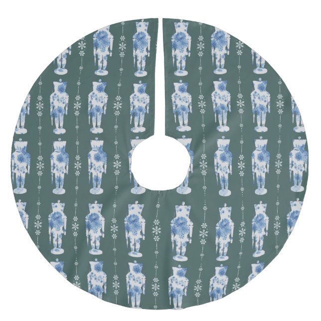 Emerald Nutcracker Tree Skirt Polyester Weihnachtsbaumdecke (Vorderseite)
