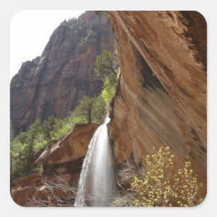 Emerald Pool Falls III von Zion National Park Quadratischer Aufkleber