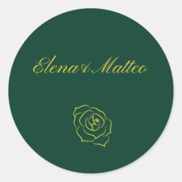 Emerald Romance Hochzeitsaufkleber  Runder Aufkleber