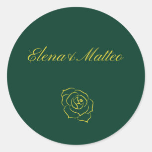 Emerald Romance Hochzeitsaufkleber  Runder Aufkleber