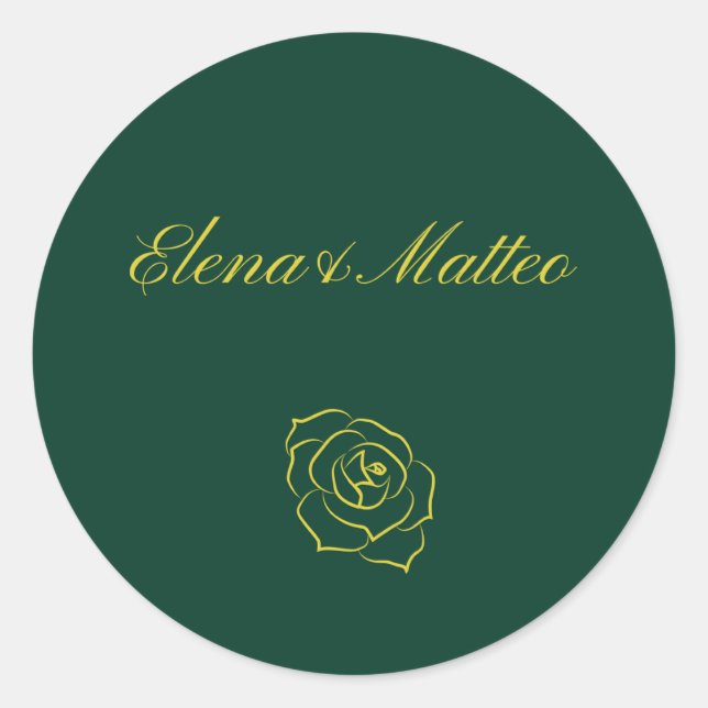 Emerald Romance wedding stickers  (Vorderseite)