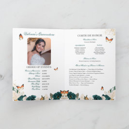 Emerald Rose Gold Tiara Butterfly Quinceanera Programm