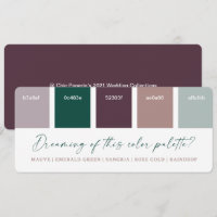 Emerald & Rose Gold Wedelfarbenkarte