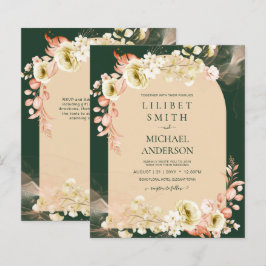 Emerald Season Coral Green Floral Wedding