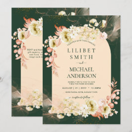 Emerald Season Coral Green Floral Wedding