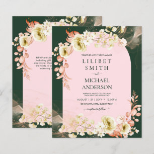 Emerald Season PINK Green Floral Wedites