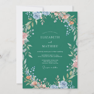 Emerald-Sky-Pfingstrosen-Hochzeit Einladung