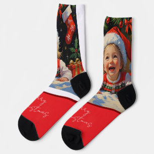 Emerald Smiple Cute Weihnachtsmann Socken