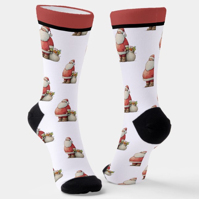 Emerald Smiple Süßer Weihnachtsmann  Socken (Gewinkelt)