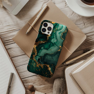 Emerald Sovereign – Luxuriös Smaragdgrün und Gold iPhone 16 Hülle