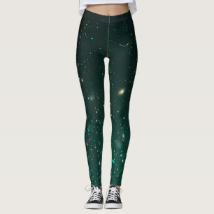 Emerald Sparkle Galaxy Leggings