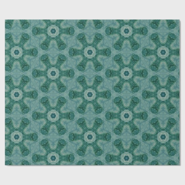 Emerald Sternexplosion Kaleidoscope Geschenkpapier (Flach)