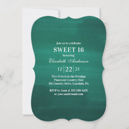 Emerald Sweet 16. Modernes Grün 16. Geburtstag Einladung