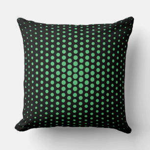 Emerald Techno Dots Modern Black Kissen