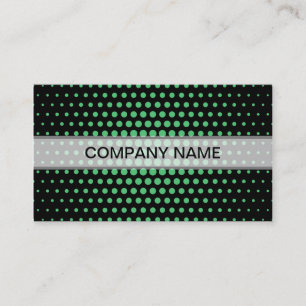 Emerald Techno Dots Modern Black Visitenkarte