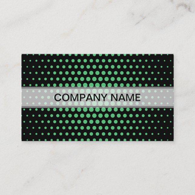 Emerald Techno Dots Modern Black Visitenkarte (Vorderseite)