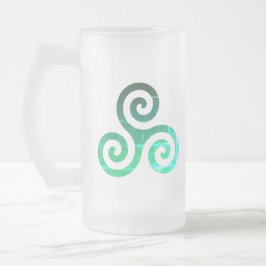 Emerald Triskele Altes keltisches Symbol Mattglas Bierglas