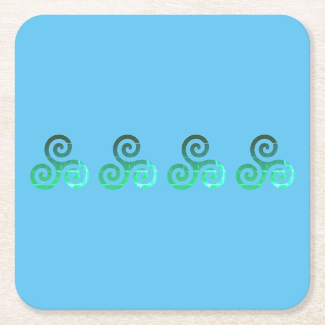 Emerald Triskele Altes keltisches Symbol Rechteckiger Pappuntersetzer (Vorderseite)