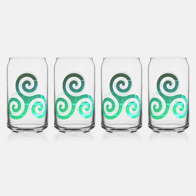 Emerald Triskele Altes keltisches Symbol Set Dosenglas (Vorderseite)