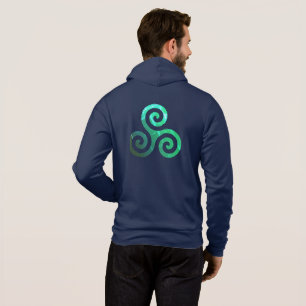 Emerald Triskele Antikes keltisches Symbol Navy Bl Hoodie