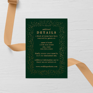 Emerald und Bronze Confetti Brusts Wedding Begleitkarte