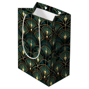 Emerald und Gold Art Deco der 1920er Jahre Mittlere Geschenktüte