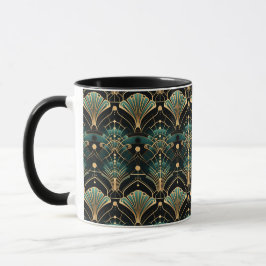 Emerald und Gold Art Deco inspiriert Lüfter Tasse
