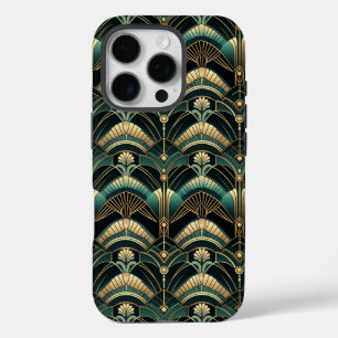Emerald und Gold Art Deco Themed iPhone 16 Pro Hülle