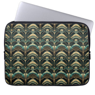 Emerald und Gold Art Deco Themed Laptopschutzhülle