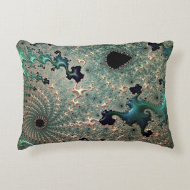 Emerald und Gold Mandelbrot Accent Cushion Dekokissen