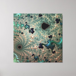 Emerald und Gold Mandelbrot Canvas Print Leinwanddruck