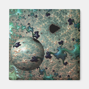 Emerald und Gold Mandelbrot mit Sphere Magnet