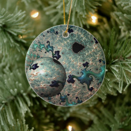 Emerald und Gold Mandelbrot mit Sphere Ornament