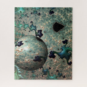 Emerald und Gold Mandelbrot mit Sphere Puzzle
